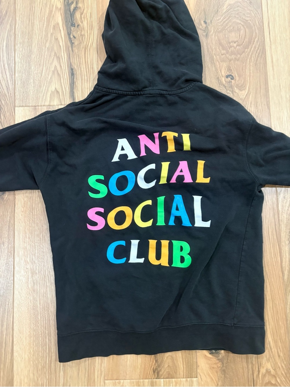 Anti Social Social Club Black Hoodie with Multicolor Lettering